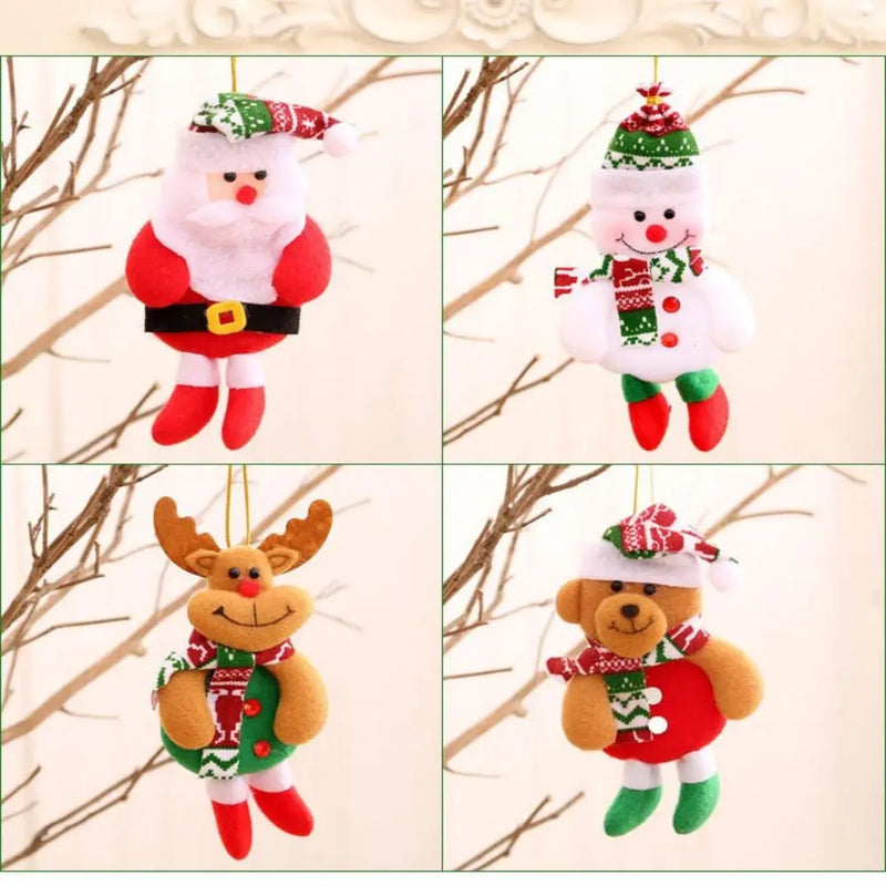Enfeites com 4 bonecos para decorar sua Árvore de Natal